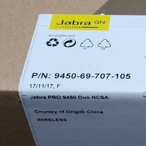 Jabra PRO 9450 Duo Wireless Headset